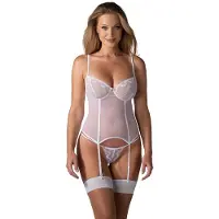 Obsessive - Alissium Korset en string - XL/2XL - Wit
