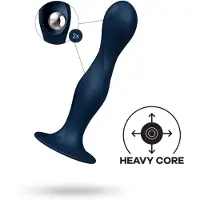 Satisfyer Double Ball-R - gewicht dildo - siliconen - blauw