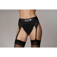 Ouch! Ouch - Vibrating Strap-on string met verstelbare jarretels - Zwart
