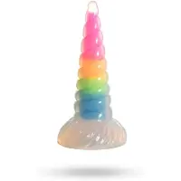 XR Brands - Lichtgevende Regenboog Siliconen Dildo