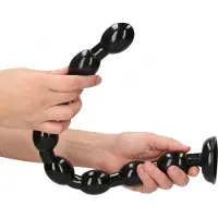 Ouch! Ass Snake Beaded Dildo 48 cm - Zwart