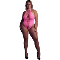 Ouch! Glow in the Dark Hoog uitgesneden Body - Roze