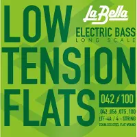La Bella LTF-4A Low Tension Flats RVS Flat Wound Bas Snaren