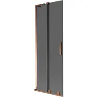 Mexen Velar L badwandpaneel 2-delige schuif 70 x 150 , grafiet, roze goud - 896-070-003-41-60