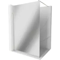 Mexen Kioto douchewand Walk-in 70 x 200 , spiegel 8 mm, geborsteld nikkel - 800-070-101-97-50