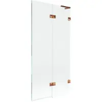 Mexen Lunar L badwand 2-delig rechts 90 x 150 , transparant, roze goud - 897L-090-100-60-00-P
