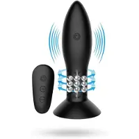 Mr. Play - Vibrerende anaal plug met afstandsbediening en roterende kralen