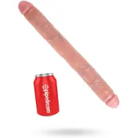 King Cock Pipedream dubbele dildo Thick Doublekin beige - 17,32 inch