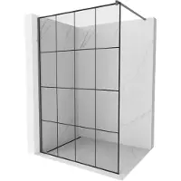 Mexen Kioto douchescherm Walk-in 130 x 200 , zwart raster 8 mm, gun metal - 800-130-101-95-77