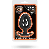Kiotos - Siliconen Anaal Plug - Expander met Kraal - Zwart