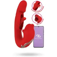 Vuxen - Mouty - Bitting & Flipping Rabbit Vibrator met App - Rood