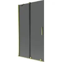 Mexen Velar badwand tweedelige schuifdeur 100 x 150 , grafiet, goud - 896-100-000-41-50