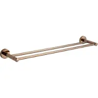 Mexen Remo dubbele handdoekhouder, roségoud - 7050725-60