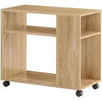 SoBuy FBT34-N Bijzettafel met wielen - hout