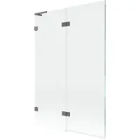 Mexen Lunar L badwand 2-delig, links 120 x 150 , transparant, gunmetal - 897L-120-100-95-00-L