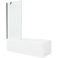 Mexen Cubik rechthoekig bad 150 x 70 met omkasting en 1-vleugelig scherm 80 , transparant, zwart - 550315070X9508000070