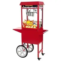 Helloshop26 Professionele rode popcornmachine 1 600 watt met kar 3614068