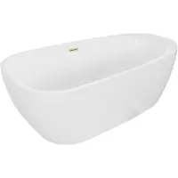 Mexen Giada vrijstaande badkuip 170 x 90 , wit glanzend, overloop goud geborsteld - 52741709000-55