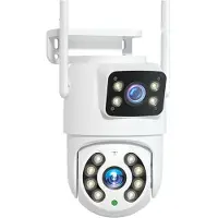 Tlily Camera met Dubbele Lens, Nachtzicht voor Buiten, Menselijke Detectie, Automatische Tracking, CCTV-Bewaking, IP-Camera, Beveiliging, EU-Stekker