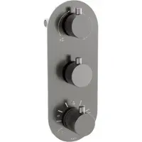 Mexen Kai thermostatische bad-douchekraan met 3 uitgangen, grafiet - 77603-66