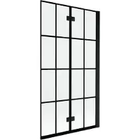 Mexen Mist douchewand 2-delig rechts 100 x 150 , zwart raster, zwart - 8A9-100-002-70-77-P