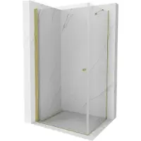 Mexen Pretoria draaideur douchecabine 100 x 70 , transparant, goud - 852-100-070-50-00