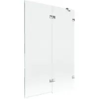 Mexen Lunar badwand 2-delig rechts 120 x 150 , transparant, chroom - 897-120-100-01-00-P