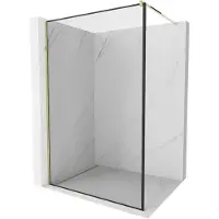 Mexen Kioto douchewand Walk-in 90 x 200 , zwart frame 8 mm, goud - 800-090-101-50-70