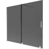 Mexen Velar badwand 2-delig schuifbaar 180 x 150 , grafiet, chroom - 896-180-000-41-01
