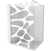 Mexen Kioto douchewand Walk-in 80 x 200 , witte golf 8 mm, goud - 800-080-101-50-97