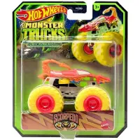 Hot Wheels Monster Trucks Glow in The Dark Scorpedo, 1:64 Schaal, Oranje met Gele Wielen, 2024 Diecast