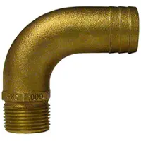 Groco 3/4" NPT x 1" ID Brons Volledige doorstroming 90&deg; Elleboogbuis naar slangfitting