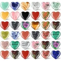 Torribaly 36 stuks hartsteen zorgen helende edelsteen kristal bulk 0,8 inch 20 mm diverse mini liefde gesneden