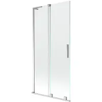 Mexen Velar L badwand 2-delig schuifbaar 95 x 150 , transparant, chroom - 896-095-003-01-01