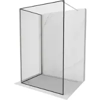 Mexen Kioto douchewand Walk-in 140 x 80 , zwart frame, geborsteld nikkel - 800-140-212-97-70-080