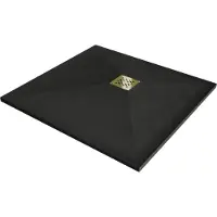 Mexen Stone+ composiet kwadraat douchebak 80 x 80 , zwart, afdekking goudkleurig - 44708080-G