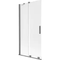 Mexen Velar 2-delige schuifbare badwand 90 x 150 cm, ijs, geweer metaal - 896-090-000-31-95