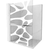 Mexen Kioto+ L douchescherm met plank Walk-in 100 x 200 , witte golf, chroom - 800-100-123-01-97