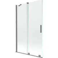 Mexen Velar tweedelige verschuifbare badwand 110 x 150 , transparant, kanonmetaal - 896-110-000-01-95