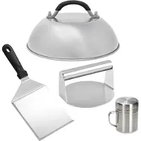 Melitt BBQ-Gereedschapsset, Burgercrusherset, Burgerpers, Potdeksel, BBQ-Spatel, Smaakfles