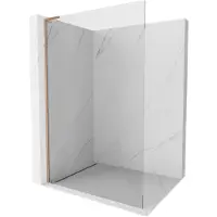 Mexen Kioto L douchewand Walk-in 110 x 200 , transparant, geborsteld koper - 800-110-103-65-00