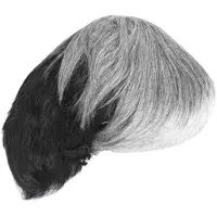 Torribaly Heren korte rechte pruik Ombre grijs zwart synthetisch voor mannelijk haar, wollig, realistisch, natuurlijk, toupetpruiken