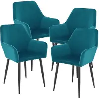 Helloshop26 Set van 4 moderne design eetkamerstoelen robuust 86 x 57 x