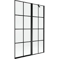 Mexen Mist douchewand 2-delig rechts 120 x 150 , zwart raster, zwart - 8A9-120-011-70-77-P