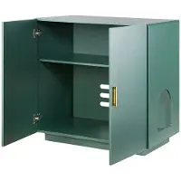 DUOKU Kattenbakmeubel - - KLCB-07 - Houten Kast - 80 x 50 x 79 cm - Donkergroen
