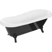 Mexen Retro vrijstaande badkuip 170 x 75 , wit/zwart, zwarte poten - 53251707575-70