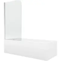 Mexen Vega rechthoekig bad 160 x 70 met ombouw en 1-delige scherm 75 , transparant, chroom - 550116070X9007510100