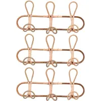 Tlily 3x rotan wandhaken kinderkleding organizer rek kleding hoeden ophanghaak rotan hanger kinderhanger