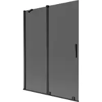 Mexen Velar twee-gleuf douchewand 2-vleugel schuifbaar 130 x 150 , grafiet, zwart - 896-130-000-41-70