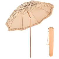 OEM Parasol - - Hawaïaan 2,4 m - Inclinabel - Stroodak PP - 8 Metalen Spaken